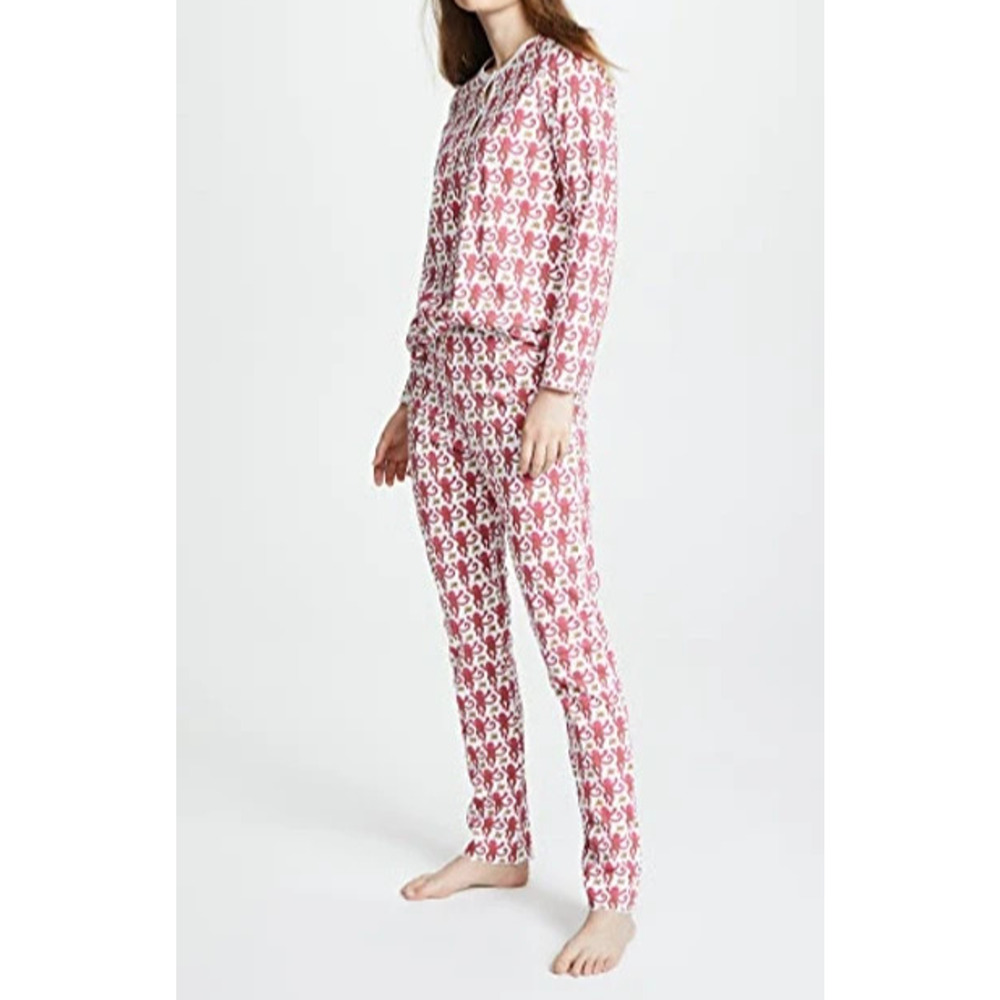 Roller Rabbit Women's Monkey Pajamas pima cotton Set Pink Small A001529